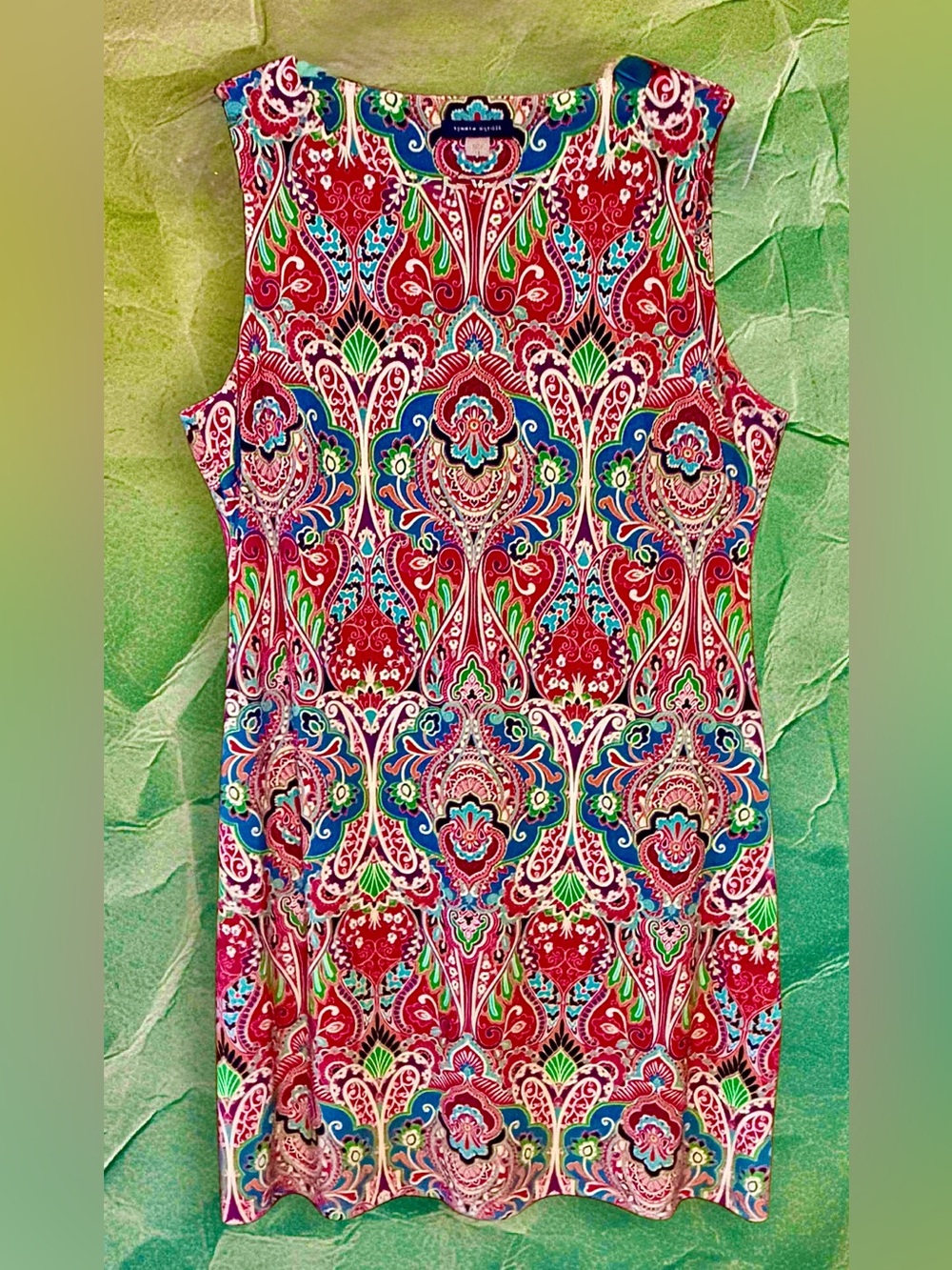 Tommy Hilfiger Red Multicolor Paisley Sleeveless Dress size 12